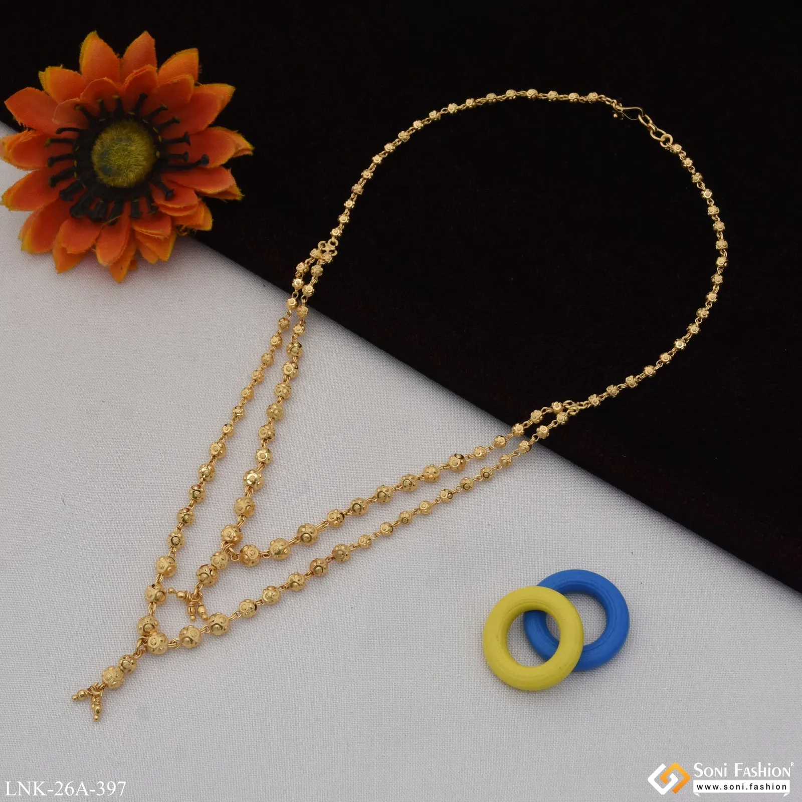 1 Gram Gold Plated Glamorous Design Funky Design Necklace for Lady - Style A397