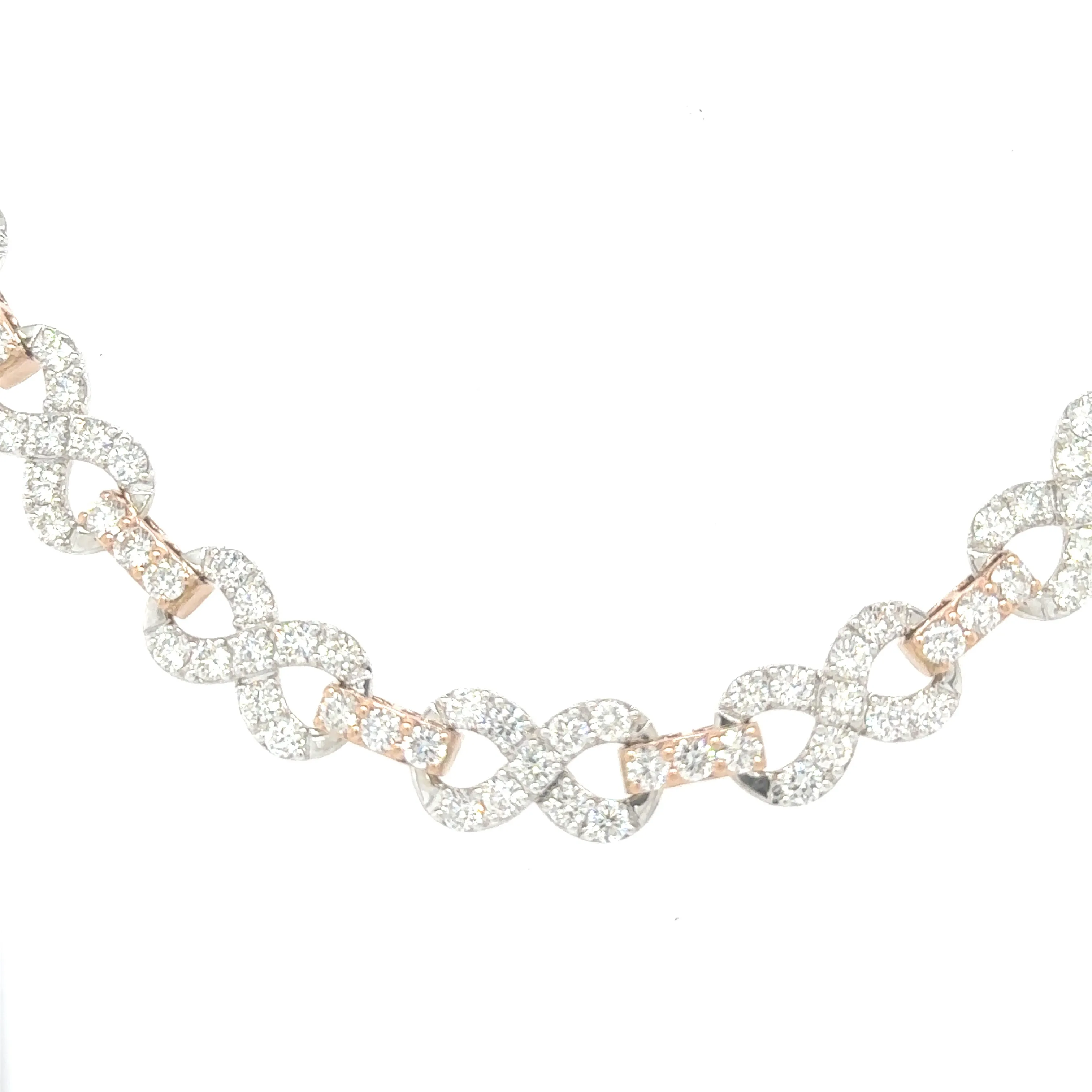 10K Rose & White Gold 28.13ct Diamond Infinity Link Chain (22-inch)