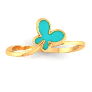 22k Gold Ring With A Butterfly On Top