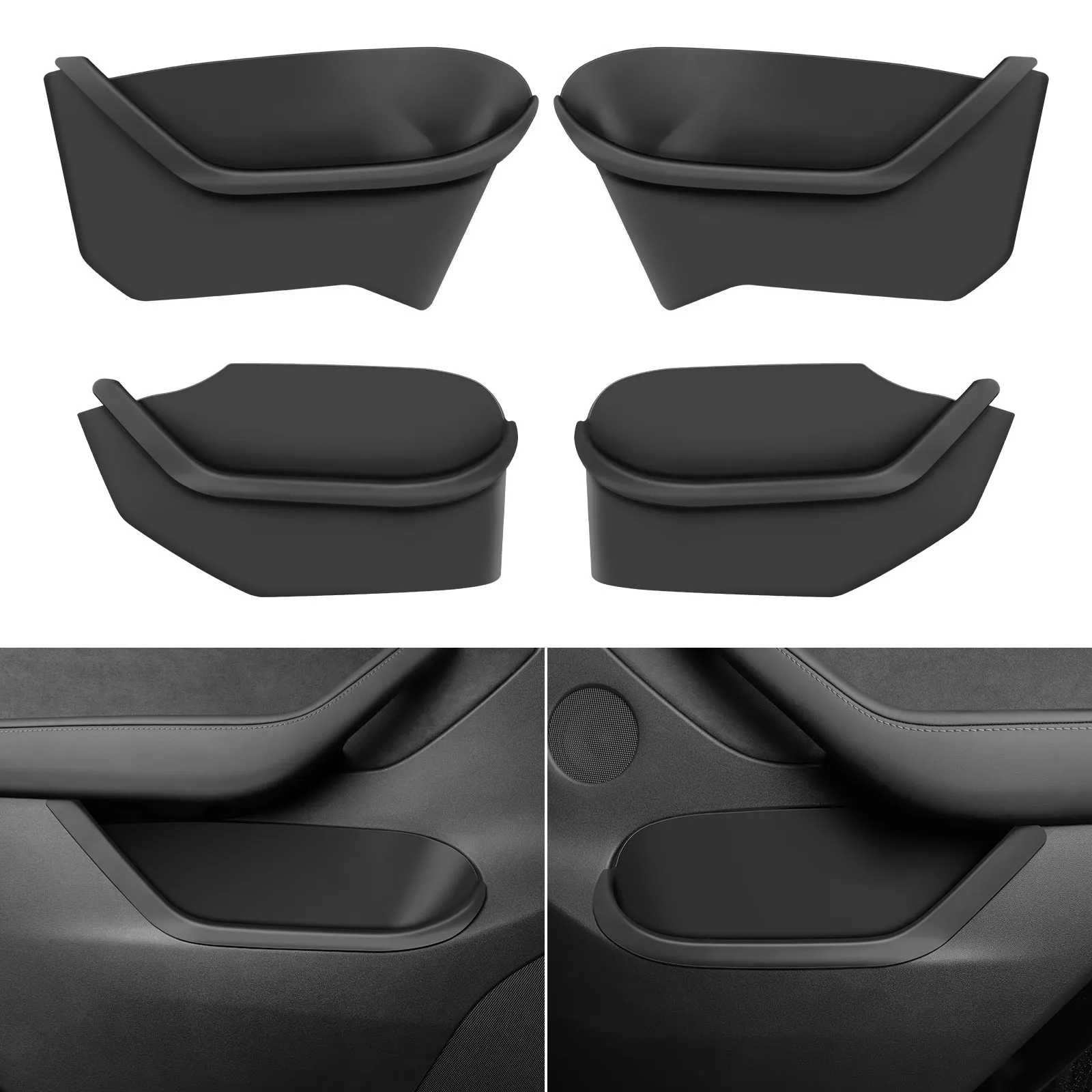 4PCS Door Side Storage Box for Tesla Model Y 2021-2024 or Model 3 Accessories 2017-2023