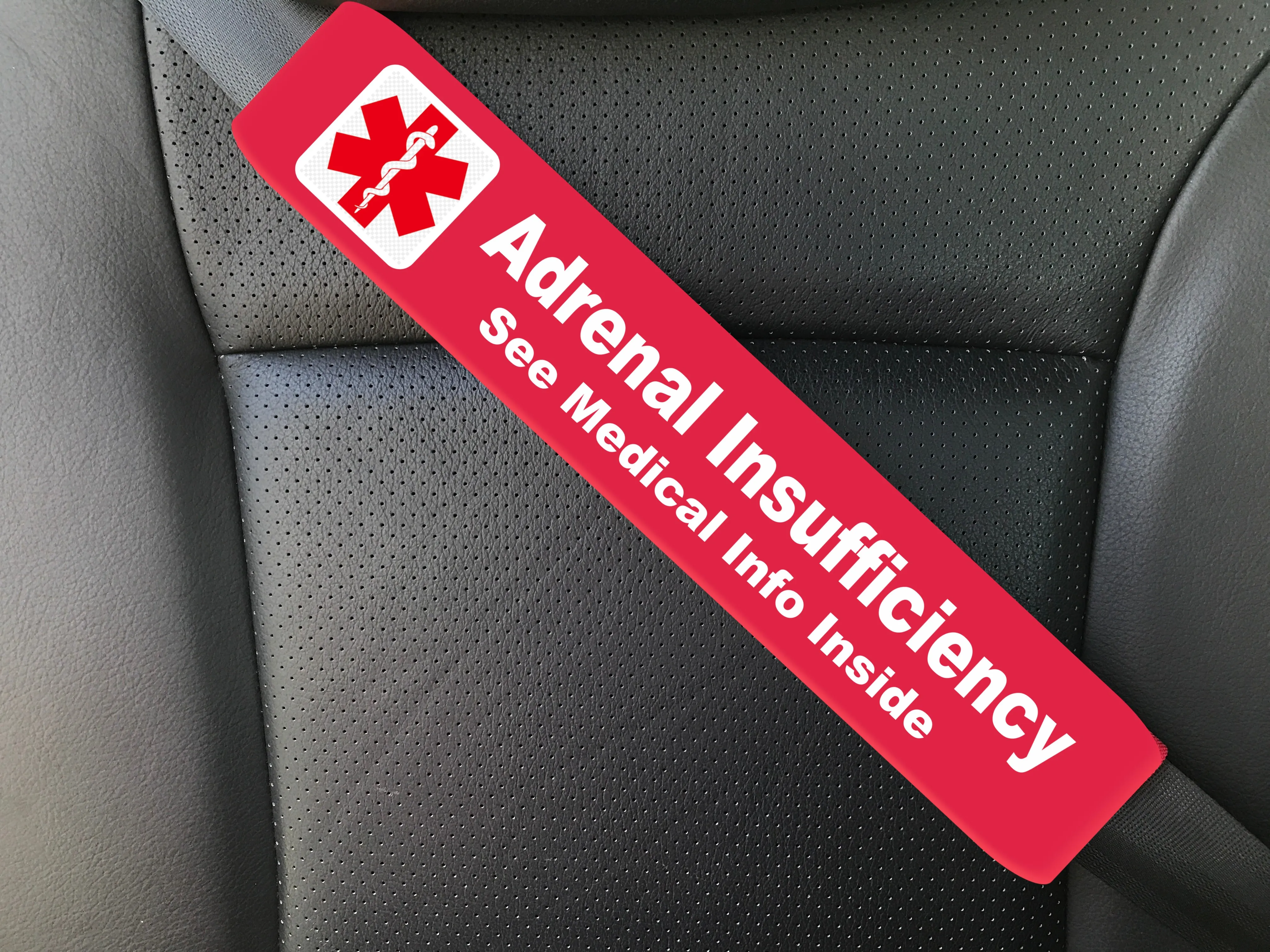 Addison's Disease - Adrenal Insufficiency - 2 Pack Seat Belt Covers