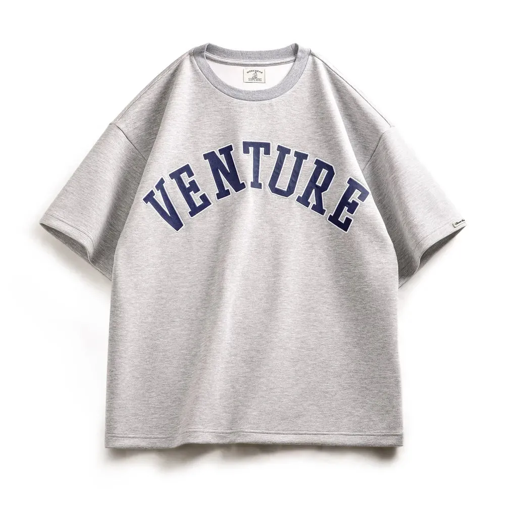 Aidase 2024 New Retro Layer Letter Embroidery T-shirt Loose Heavyweight Round Neck Short-sleeved for Men's Summer
