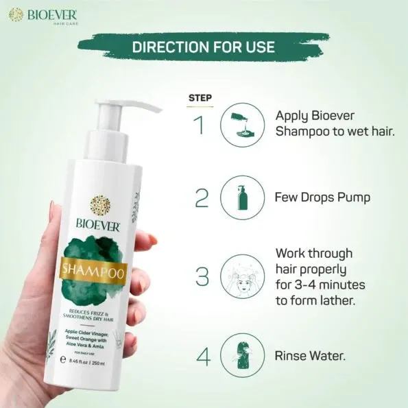 Apple Cider Vinegar, Aloe Vera, Amla shampoo for Dandruff, Hair Growth & Hair fall Control – 250 ml
