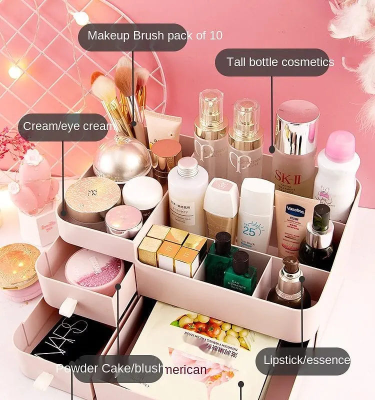 Basic Matte Pastel Makeup Drawer Organizer