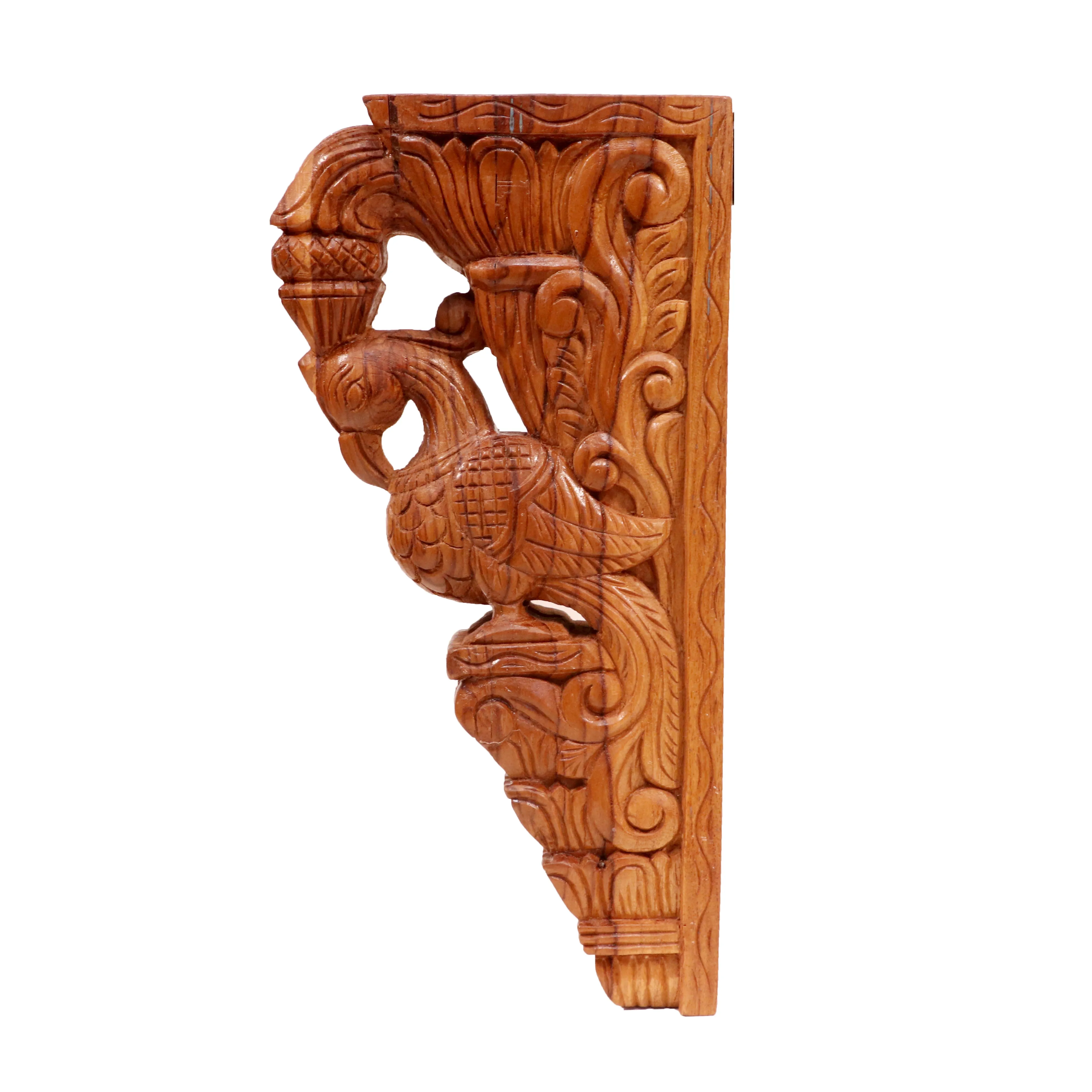 Beautifully Detailed Bird Traditional Teak Wood Door Bracket