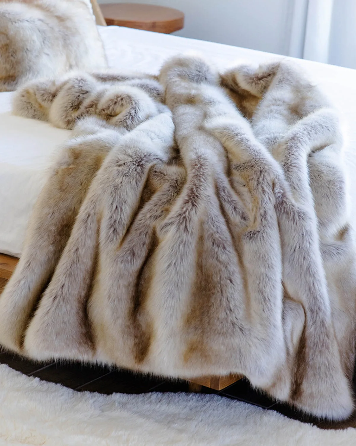 Blond Fox Faux Fur Throw