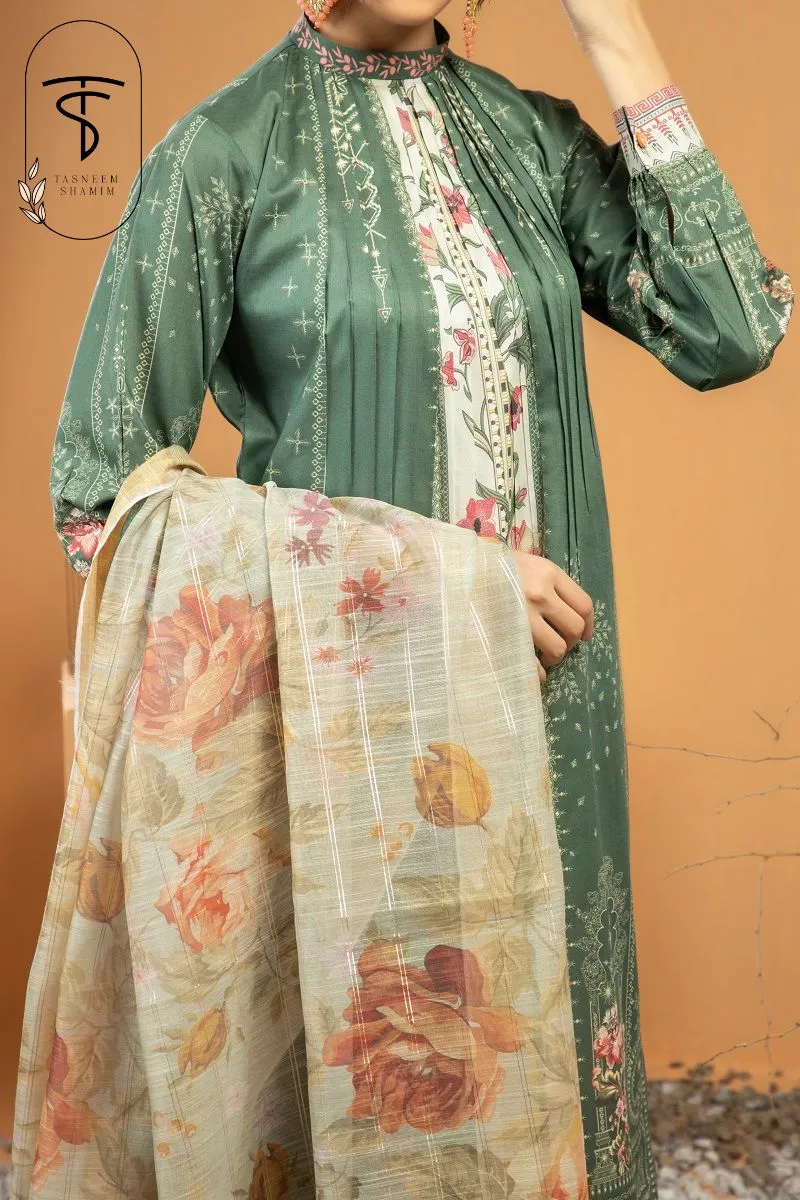 Bottle Green | 2-Piece | Cambric & Organza