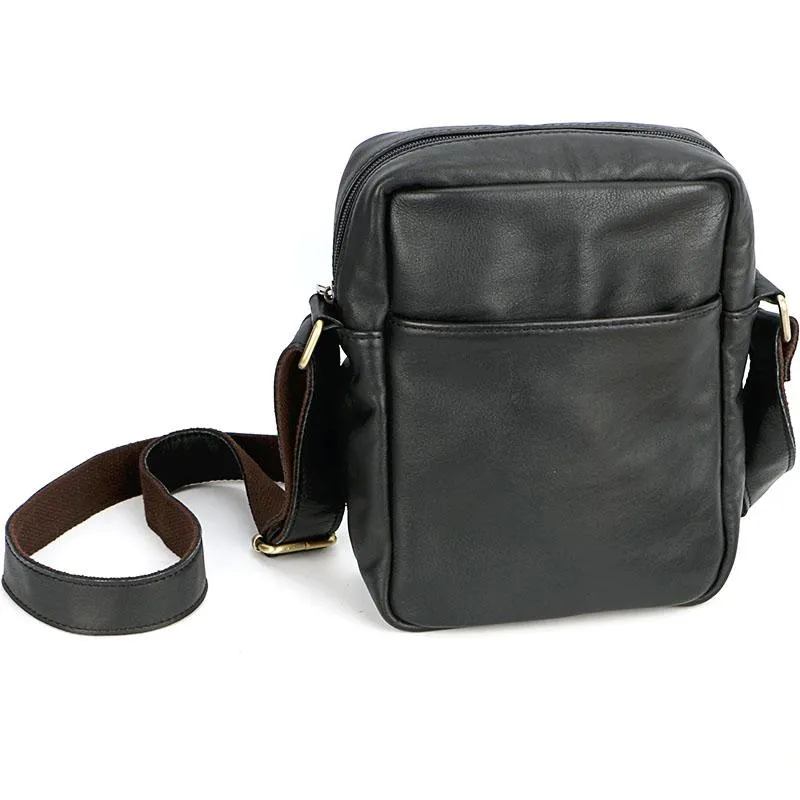 Brown Leather Mens CasualSmall Vertical Courier Bag Messenger Bags Black Postman Bag For Men