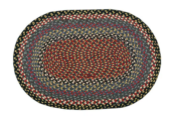 Burgundy and Gray Braided Rug In Different shapes And Sizes