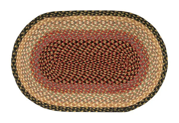Burgundy/Gray/Creme Braided Rug In Different Shapes And Sizes