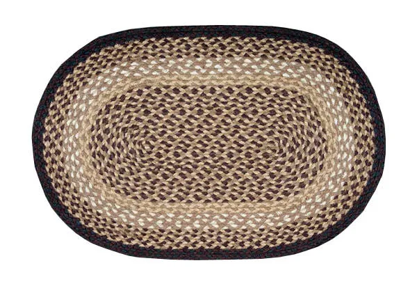 Chocolate or Natural Braided Rug In Different Shapes And Sizes