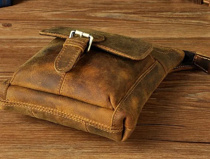 Cool Biker Leather Drop Leg Bag Mens Belt Pouch Waist Bag Shoulder Bag for Men