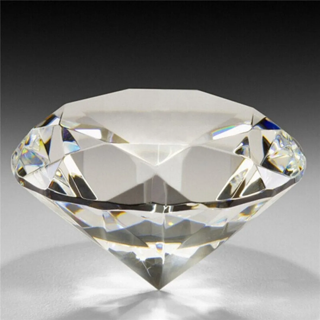 Diamond Bauble Paperweight | Cut Glass | 2.4" Diameter by The Bullish Store