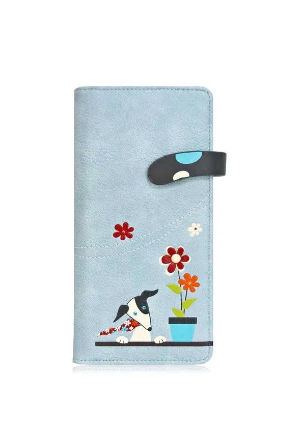 Espe Scruffy Pup Long Wallet - Blue