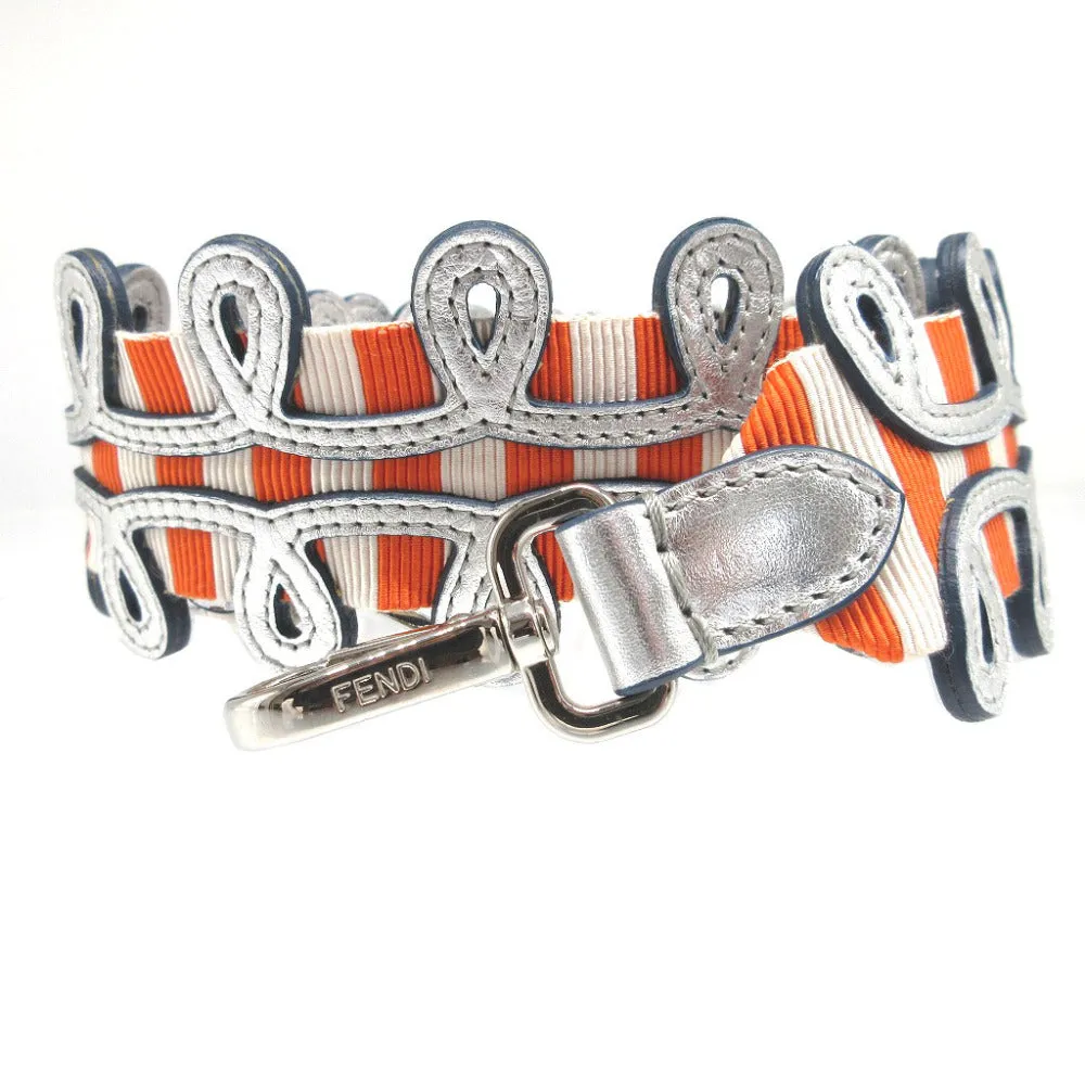 FENDI Shoulder strap Canvas, Leather Orange Strap you