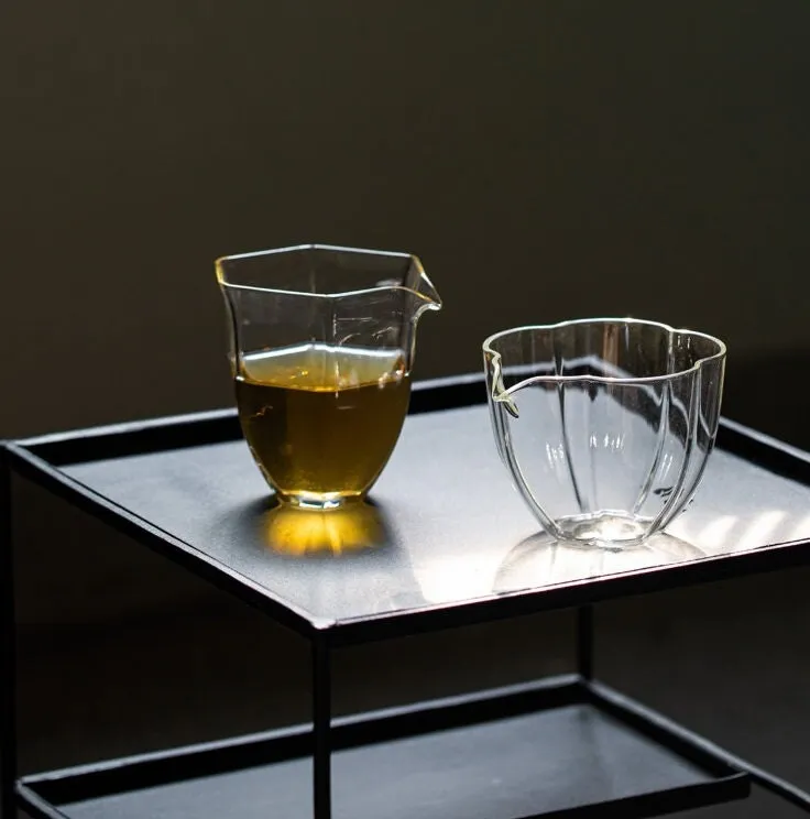 Gohobi Handmade Hexagon and Cloud Shape Glass Pitcher