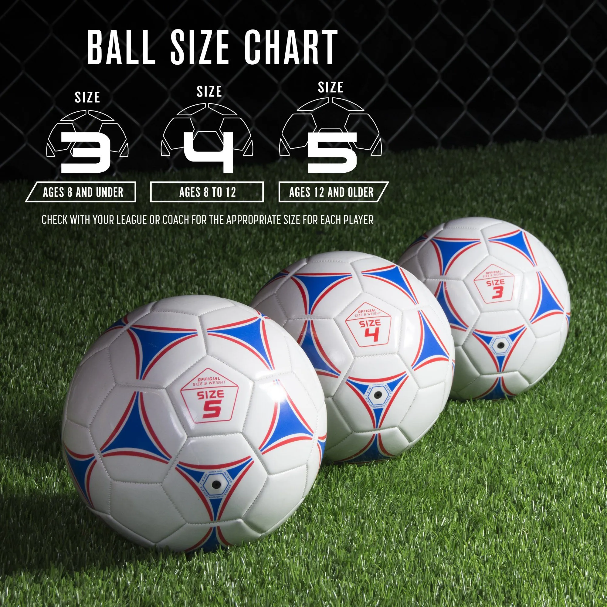 GoSports Size 5 Premier Soccer Ball - 6-Pack