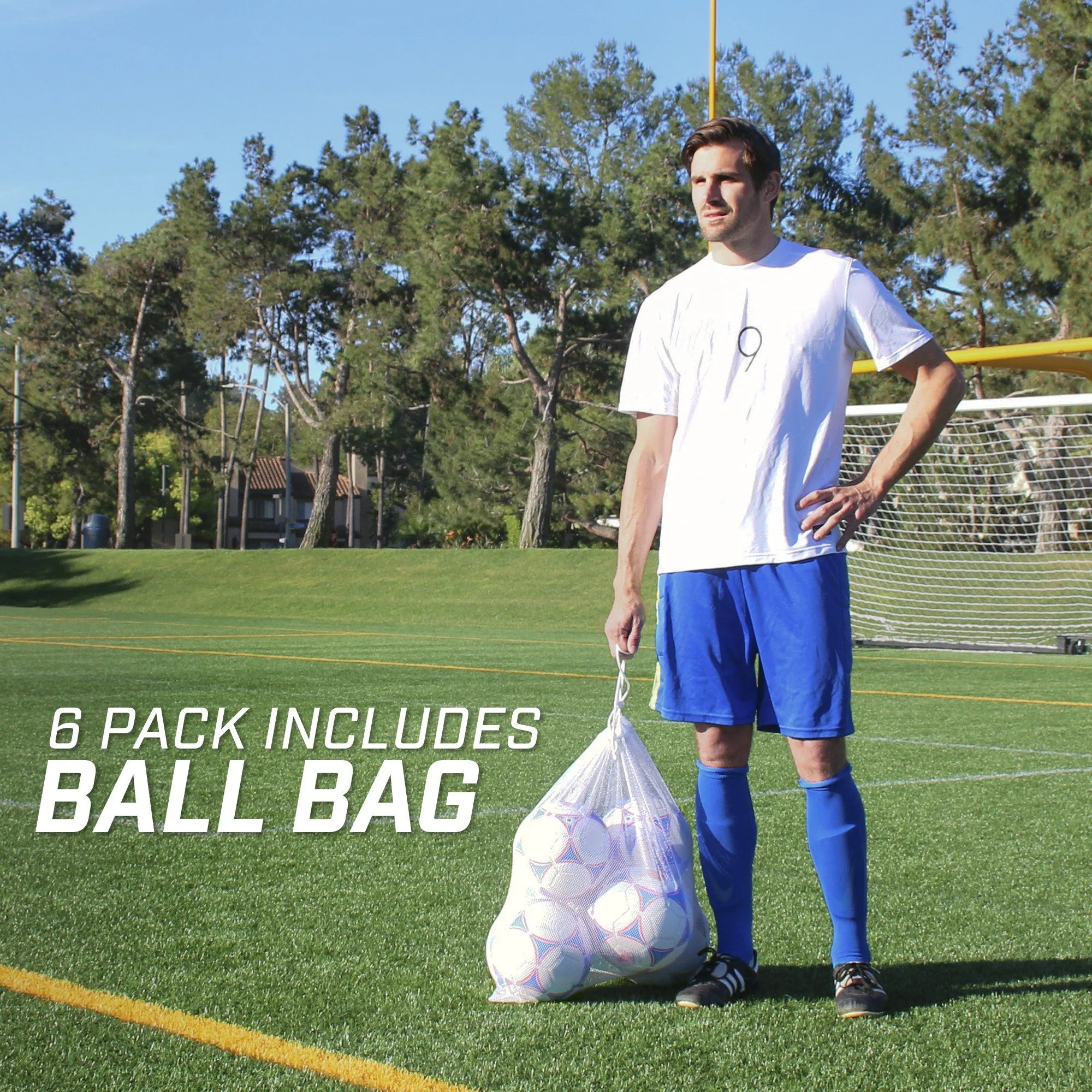 GoSports Size 5 Premier Soccer Ball - 6-Pack