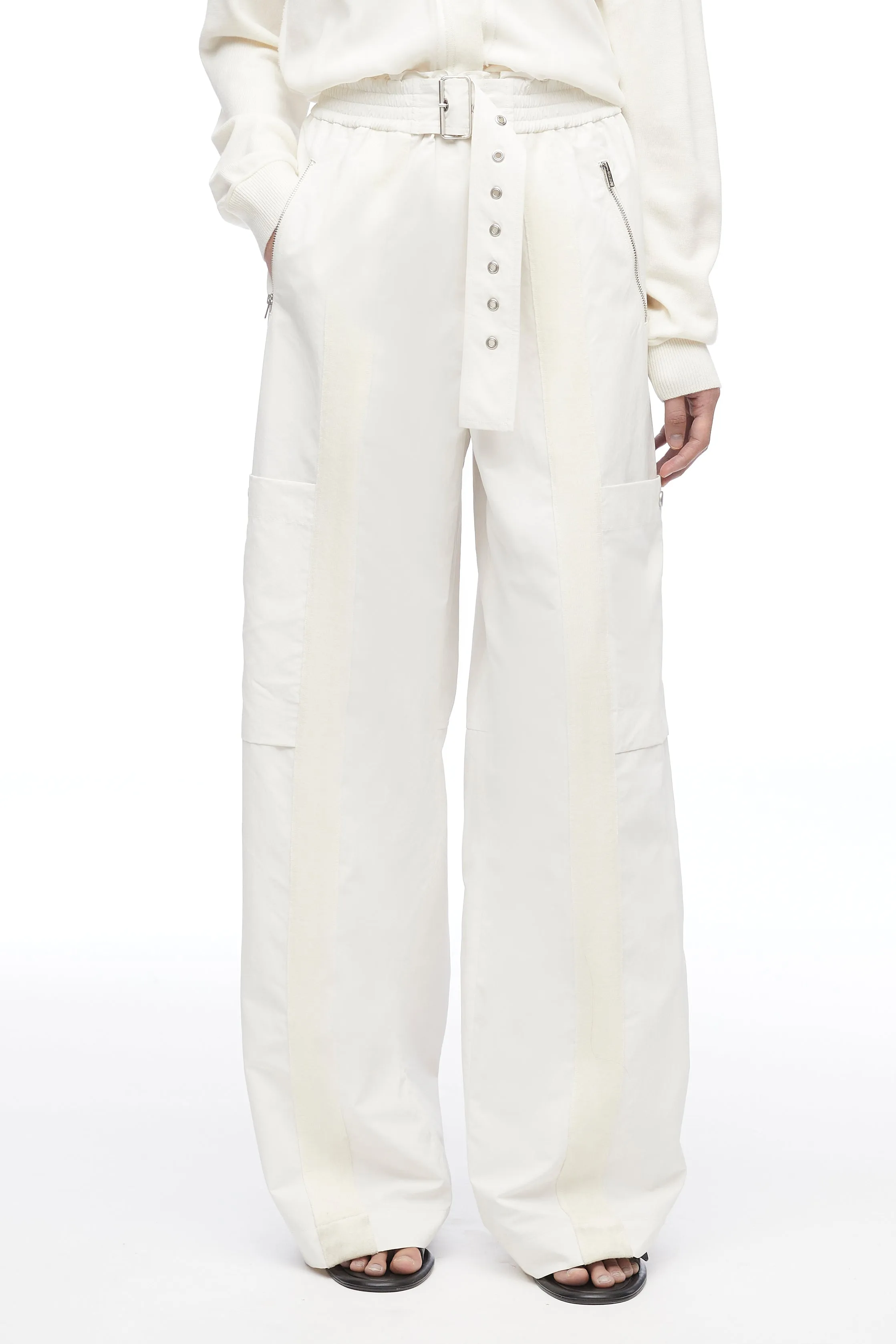 Ivory Recycled Tech Poly Cargo Pant