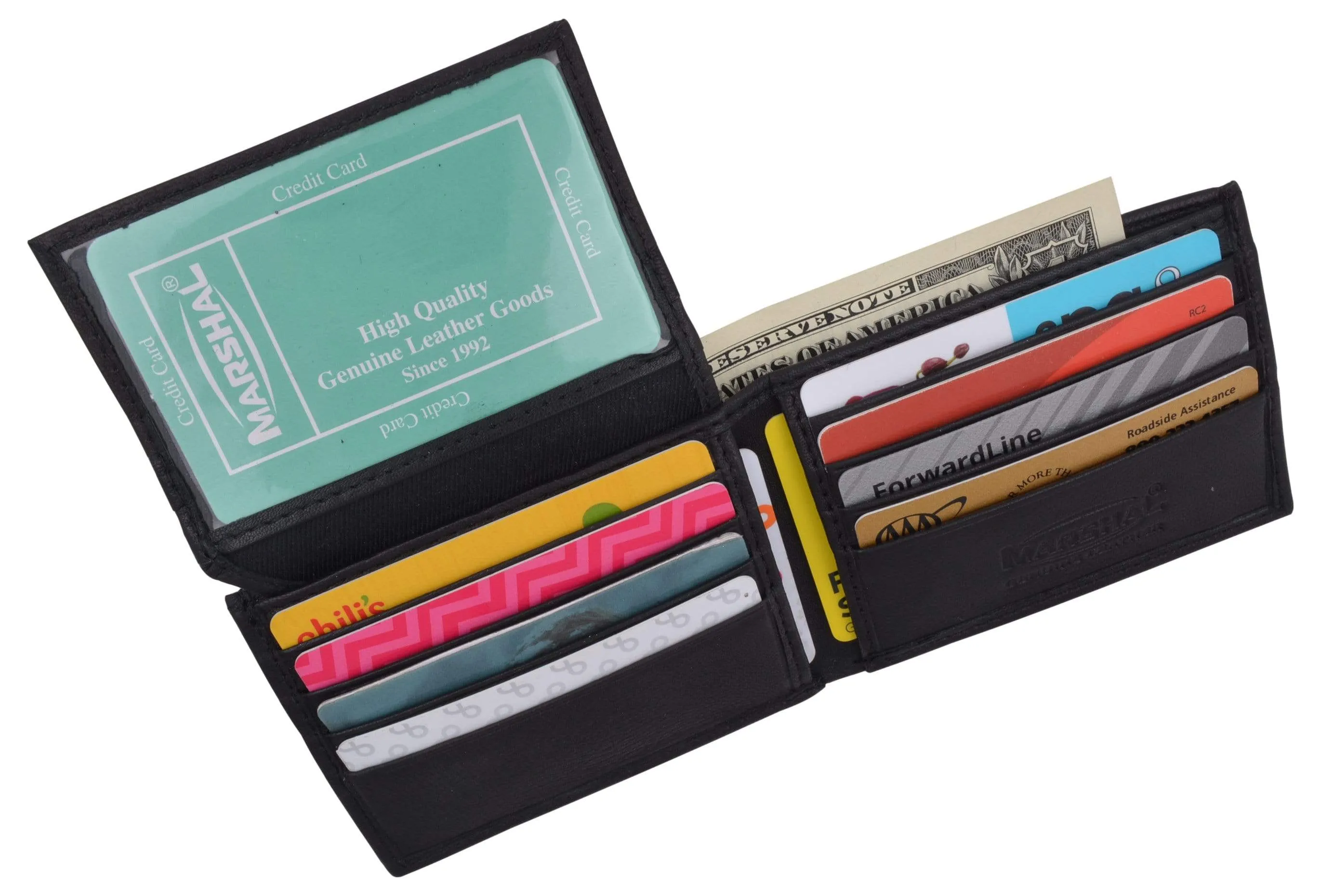 Kids Genuine Leather Slim Flap Up Card ID Bifold Wallet