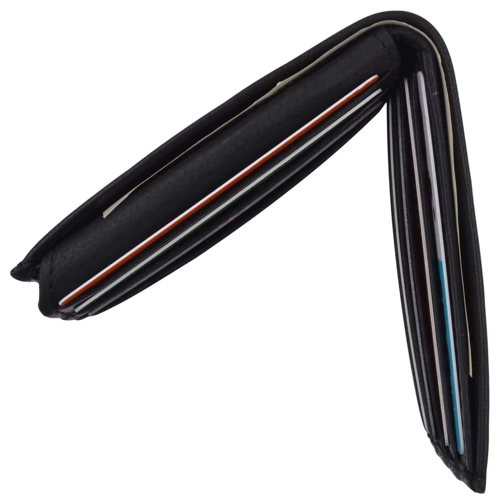 Kids Genuine Leather Slim Flap Up Card ID Bifold Wallet