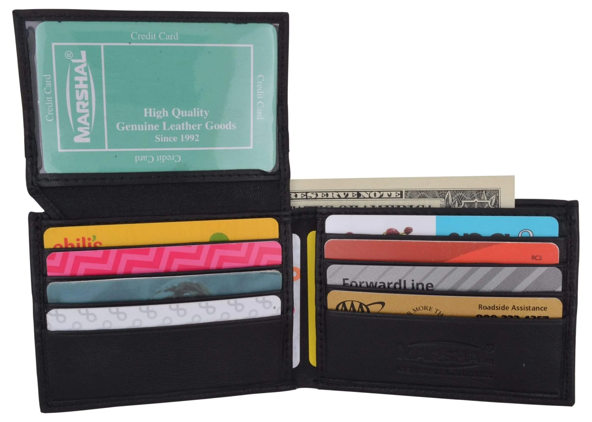 Kids Genuine Leather Slim Flap Up Card ID Bifold Wallet