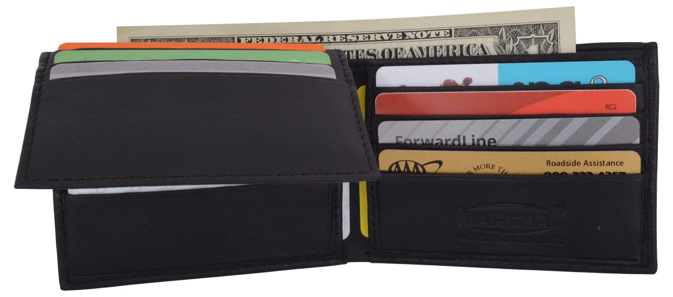 Kids Genuine Leather Slim Flap Up Card ID Bifold Wallet