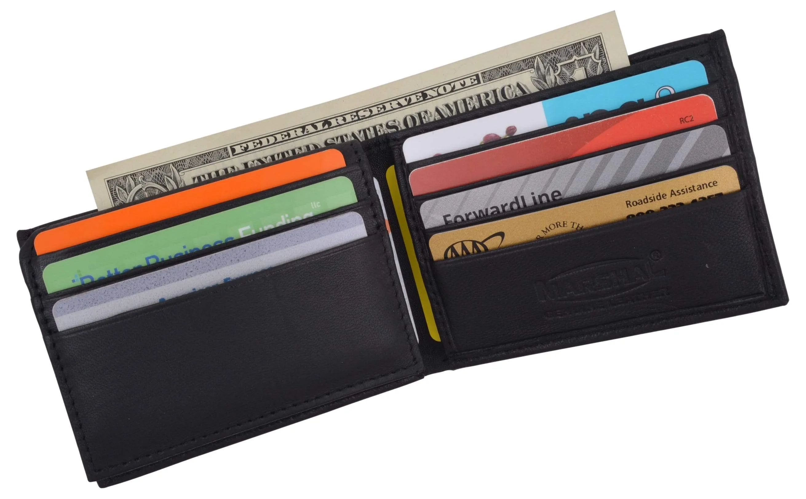 Kids Genuine Leather Slim Flap Up Card ID Bifold Wallet