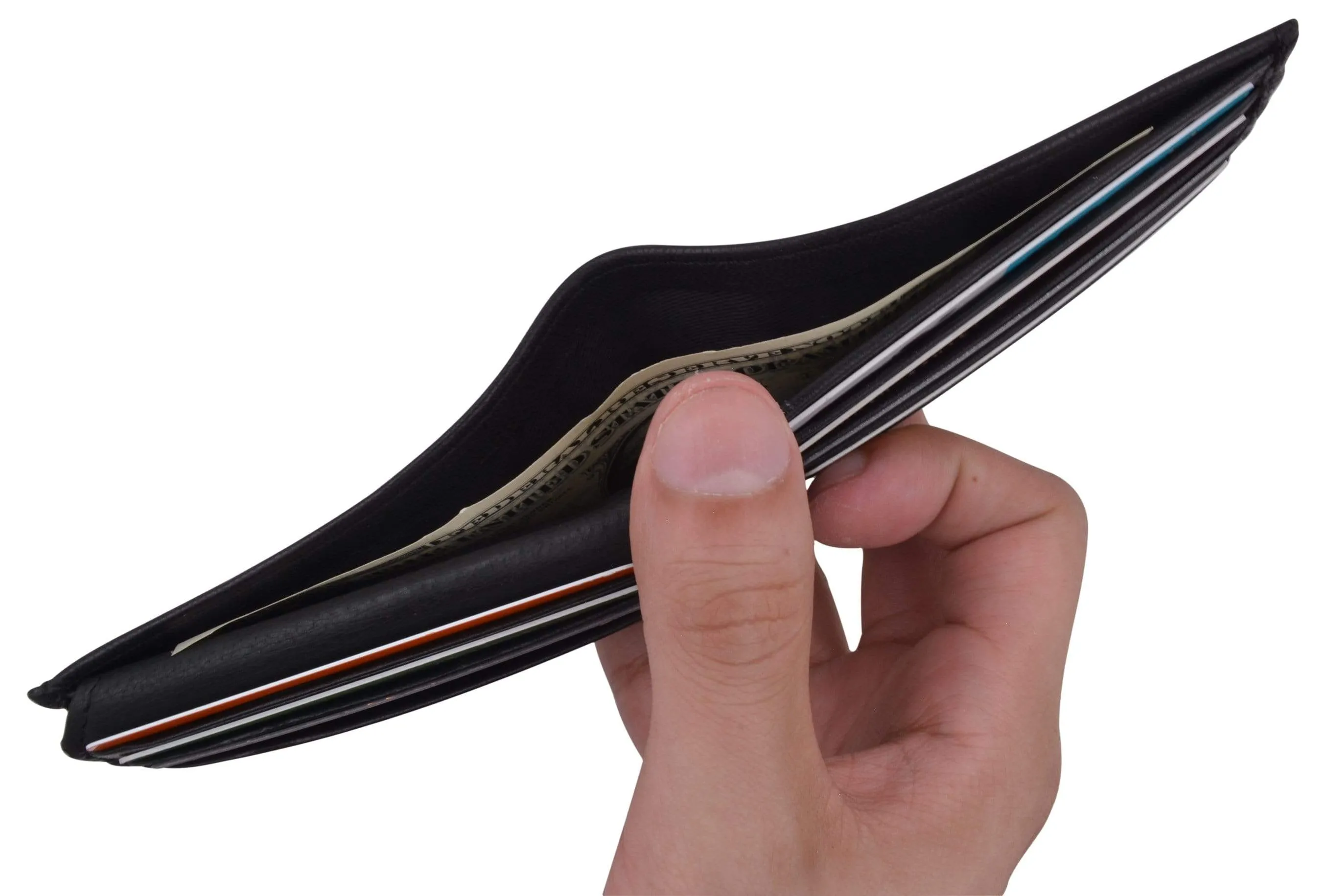 Kids Genuine Leather Slim Flap Up Card ID Bifold Wallet
