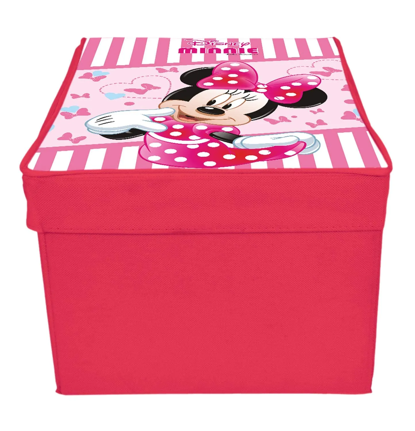 Kuber Industries Minnie Printed Multi-Utility Organizer, Storage box, Closet For Clothes, Toys With Lid- Pack of 2 (Pink)-HS43KUBMART26203