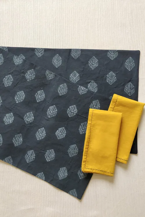 Leera Grey Ditsy Shibori Placemat  (Set of 2)