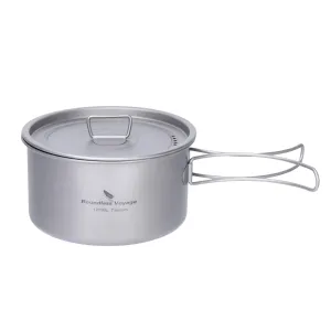 Lightweight Titanium Pot Outdoor Portable Cooking Set Backpacking Pot for Hiking Trekking Picnic Fishing
