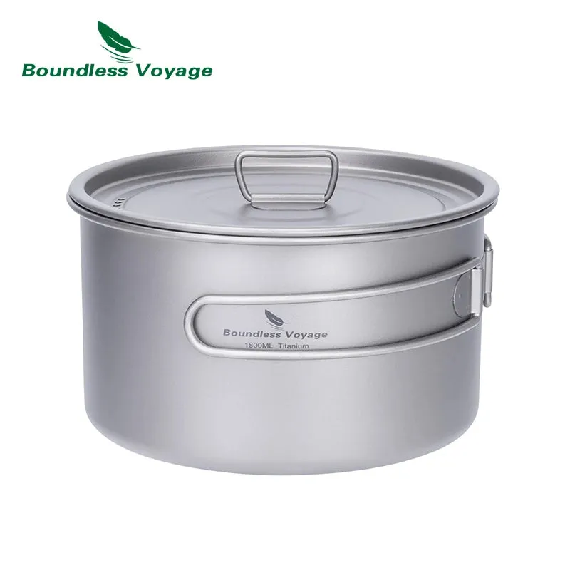 Lightweight Titanium Pot Outdoor Portable Cooking Set Backpacking Pot for Hiking Trekking Picnic Fishing