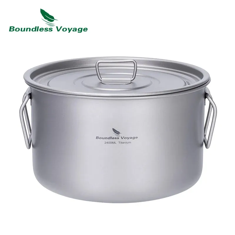 Lightweight Titanium Pot Outdoor Portable Cooking Set Backpacking Pot for Hiking Trekking Picnic Fishing