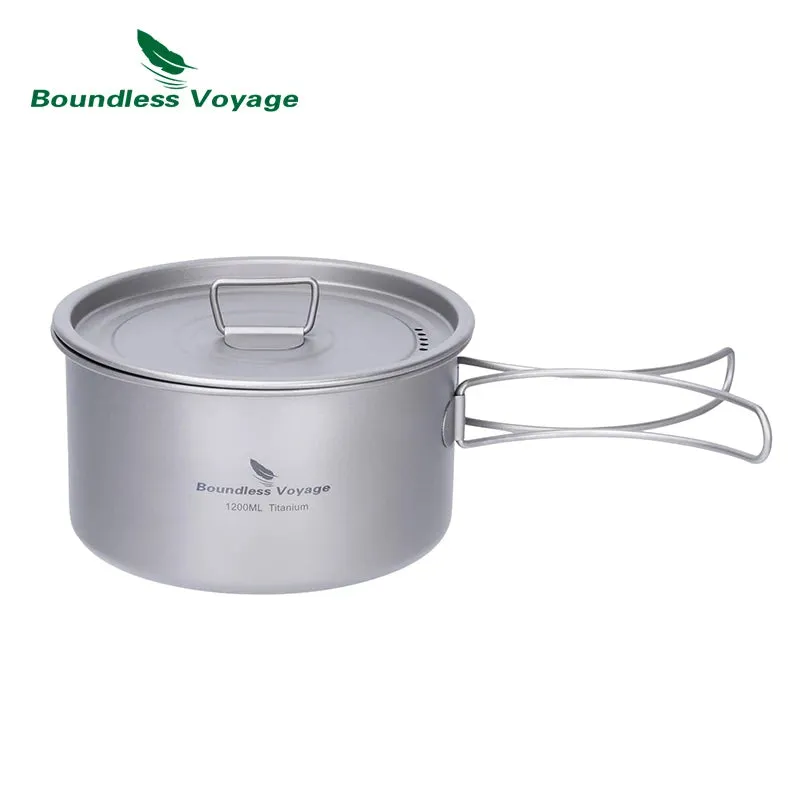 Lightweight Titanium Pot Outdoor Portable Cooking Set Backpacking Pot for Hiking Trekking Picnic Fishing