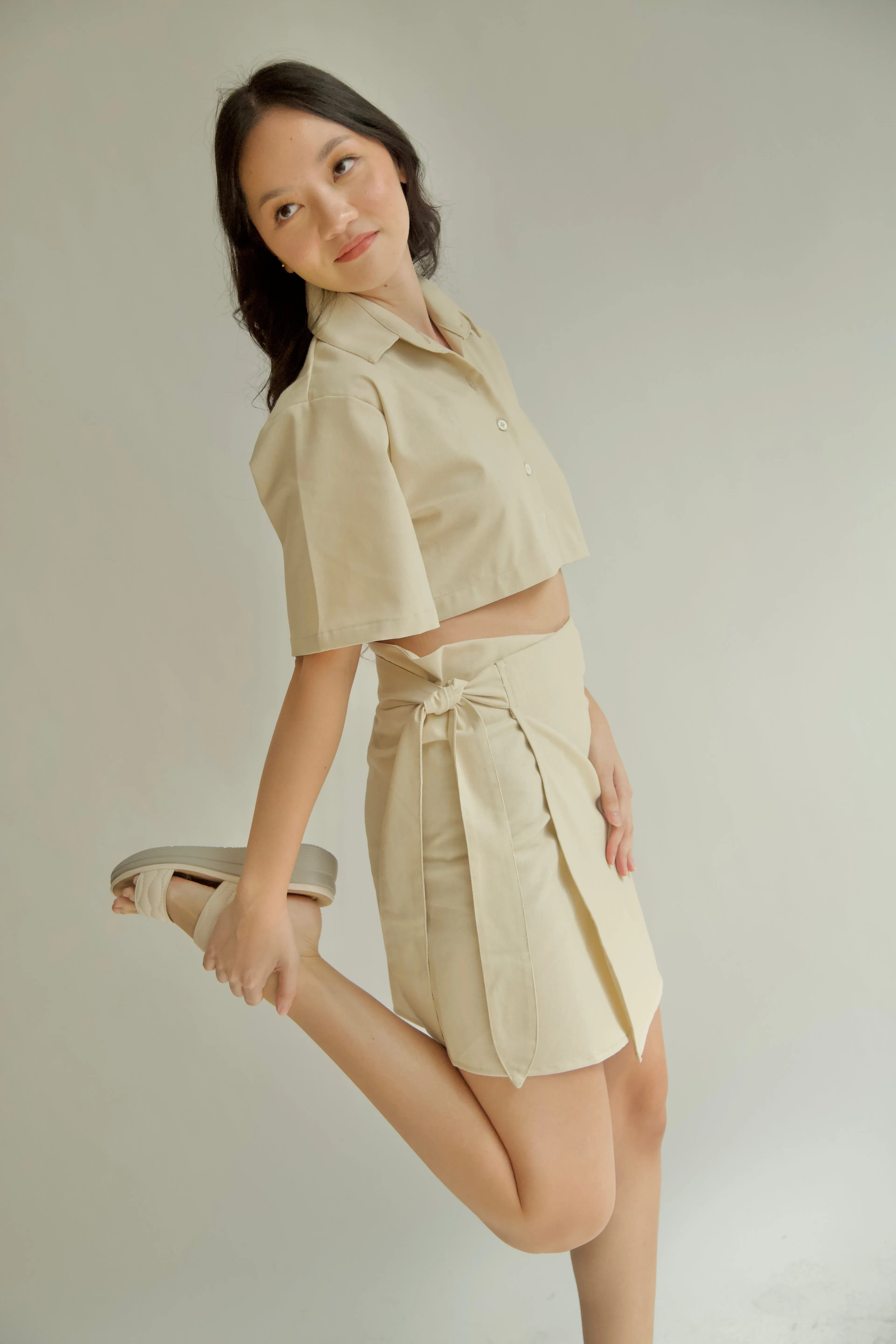 LINEN WRAP SKIRT