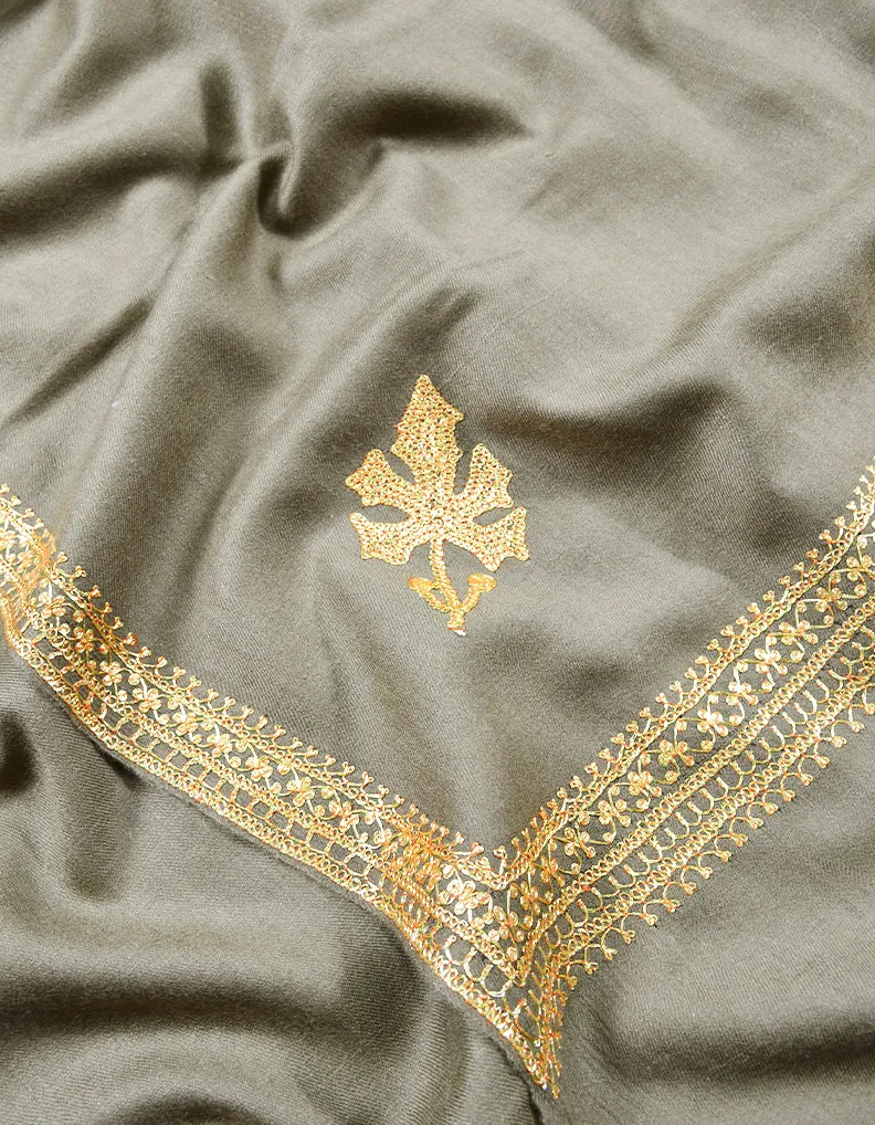 natural tilla embroidery pashmina shawl 7903