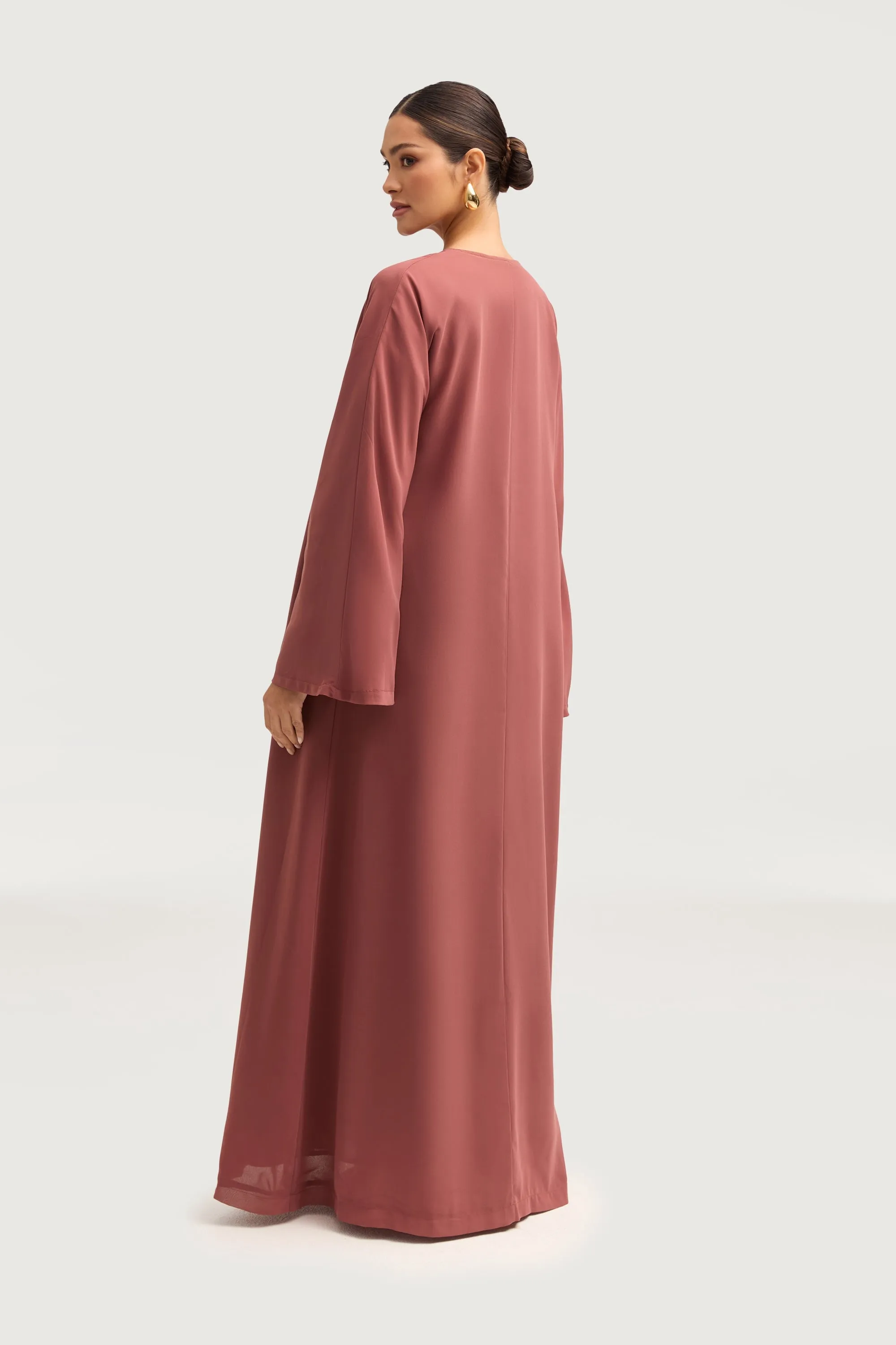 Nevene Open Abaya - Toasted Pecan