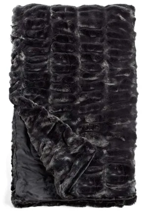 Onyx Mink Couture Faux Fur Throw Blanket by Fabulous Furs