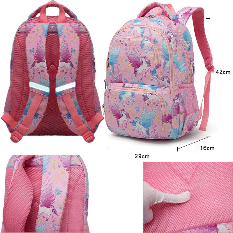 Pegasus Pattern Backpack Kids Cartoon Primary School Bag Bookbag