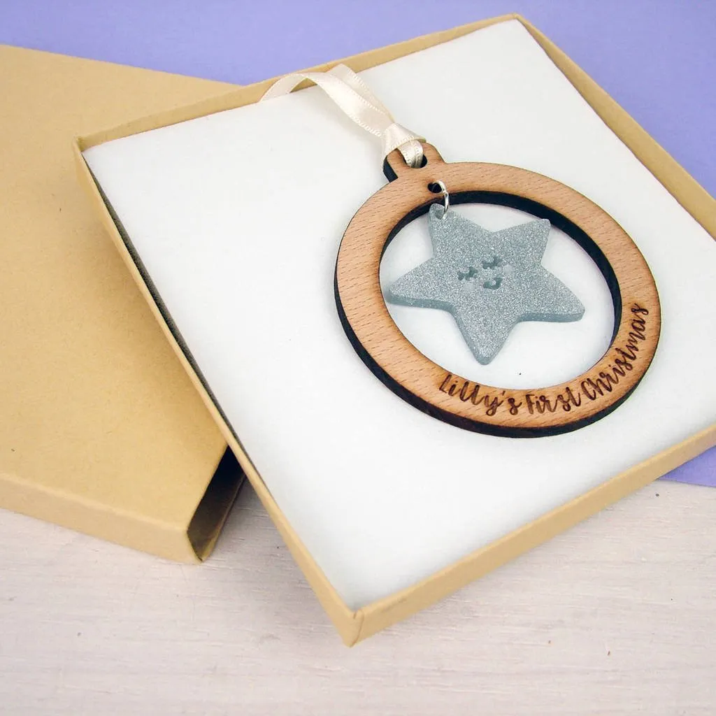Personalised Baby's First Christmas Tree Decoration