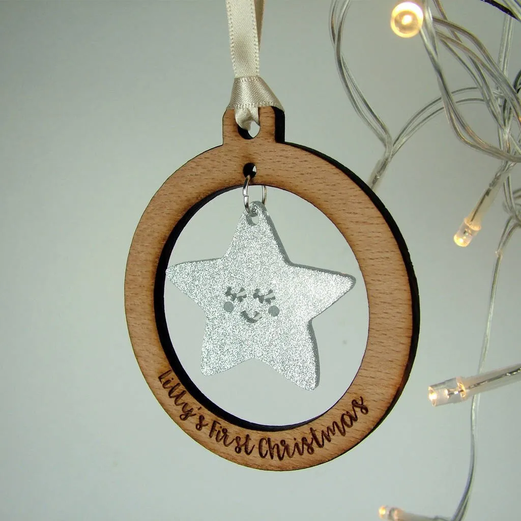 Personalised Baby's First Christmas Tree Decoration