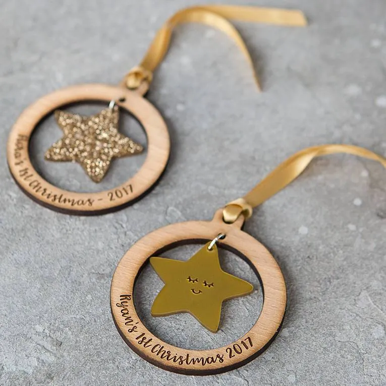 Personalised Baby's First Christmas Tree Decoration