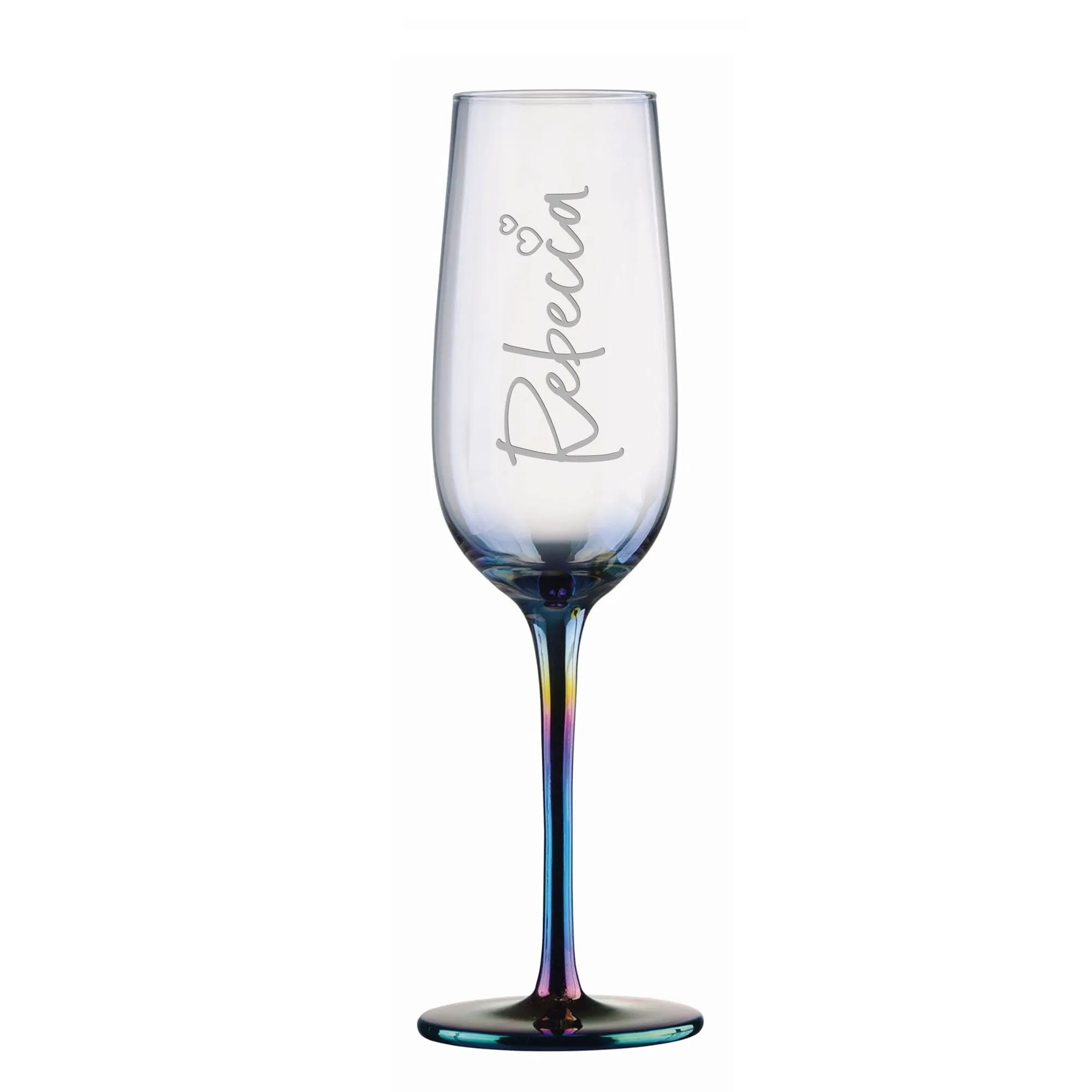 Personalised Heart Metallic Champagne Flute