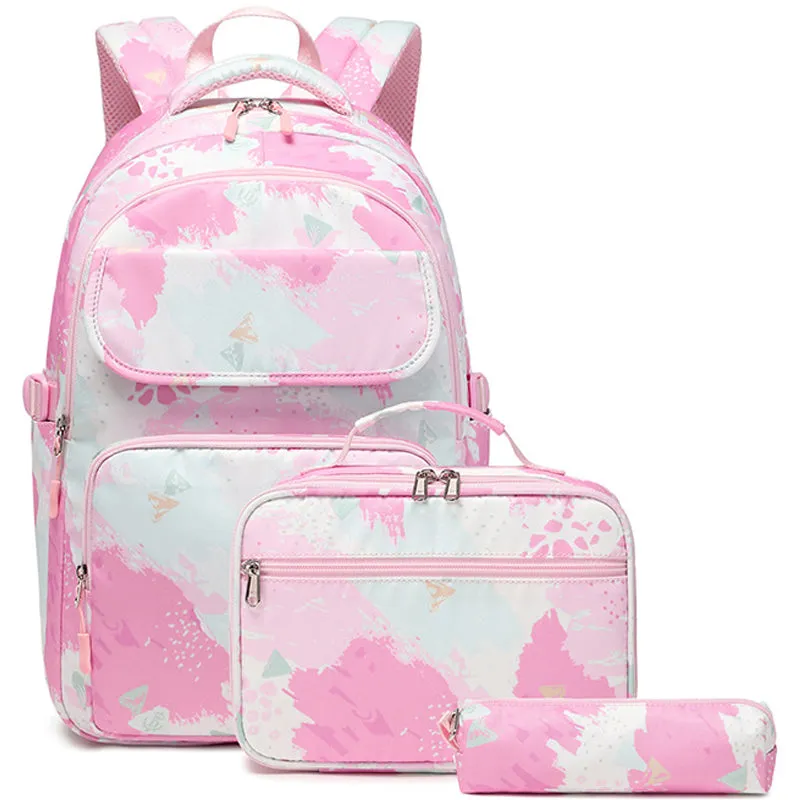 Printed Backpack Set For School Kids Teen Backpacks & Lunch Box Sets