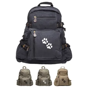 Puppy Dog Paws Print Canvas Kids Backpack Durable School Bag