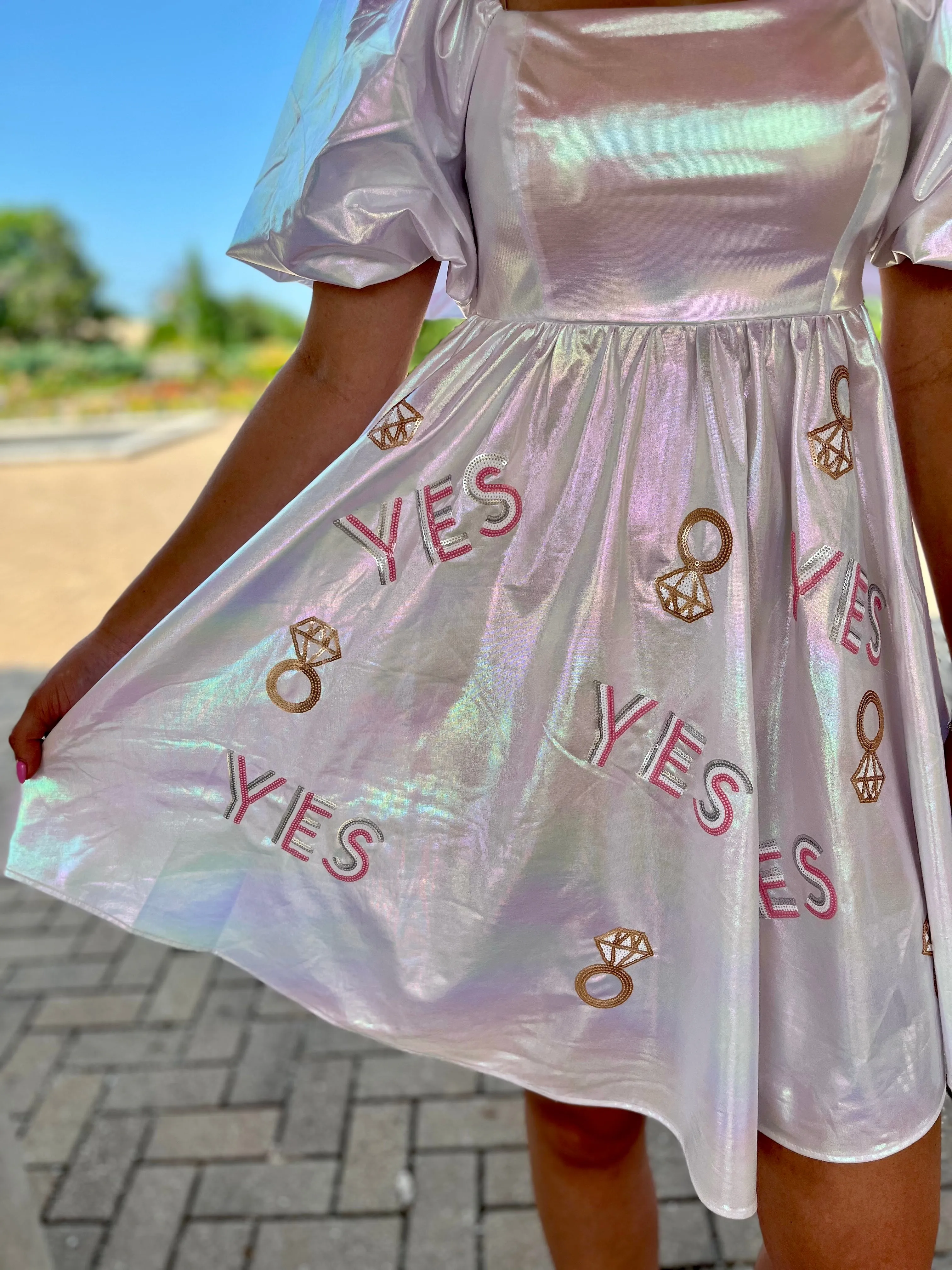 Put a Ring On It White Yes Dress