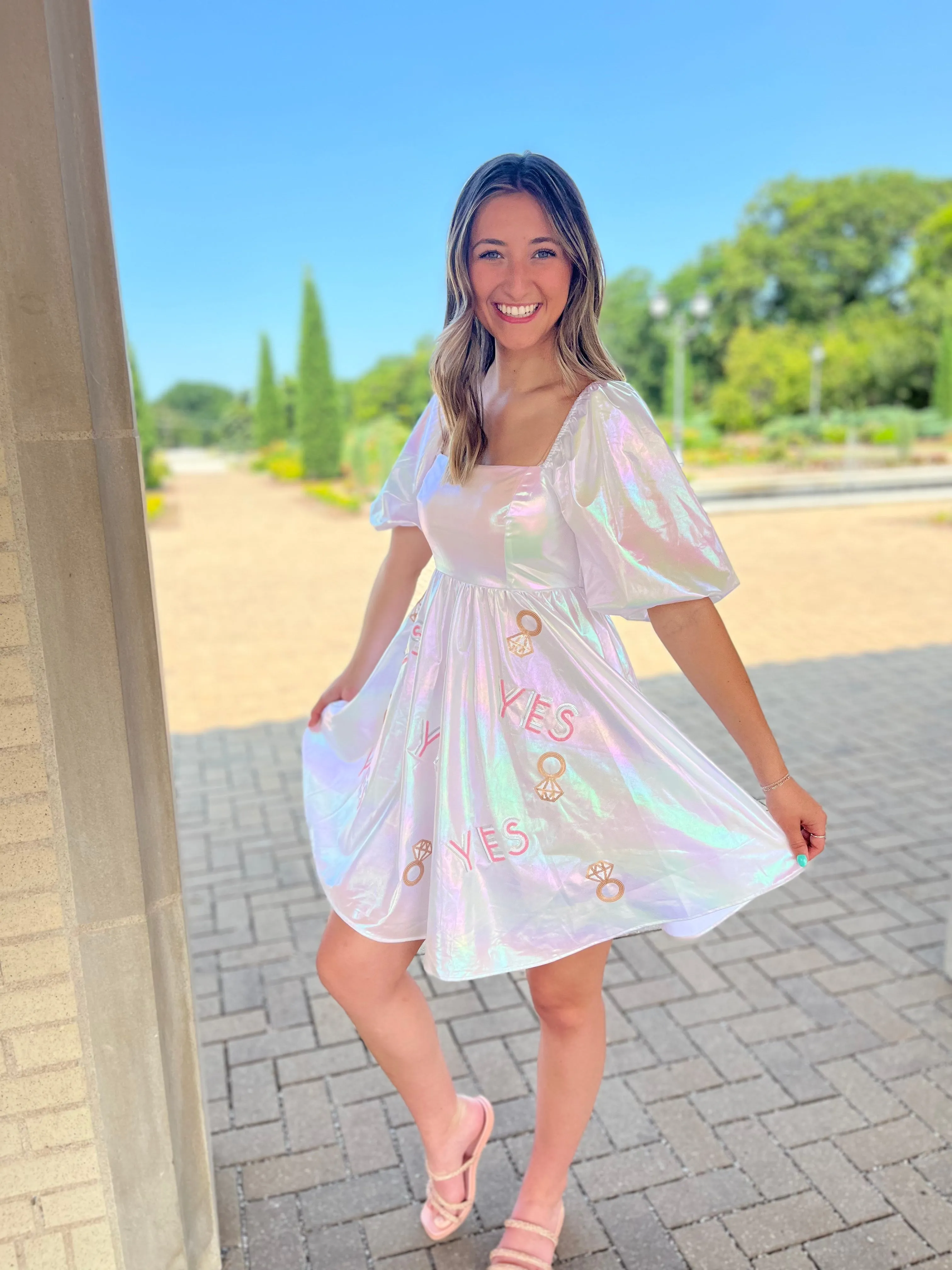 Put a Ring On It White Yes Dress