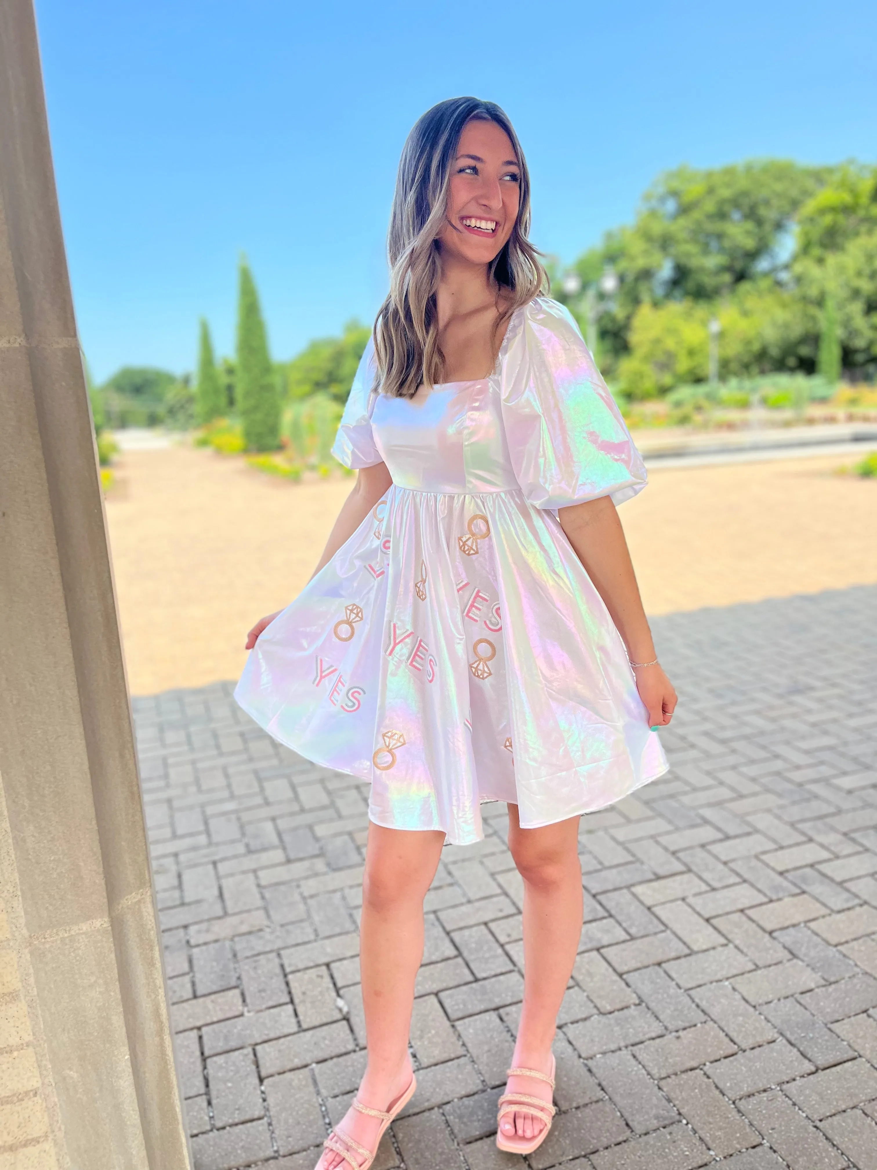 Put a Ring On It White Yes Dress