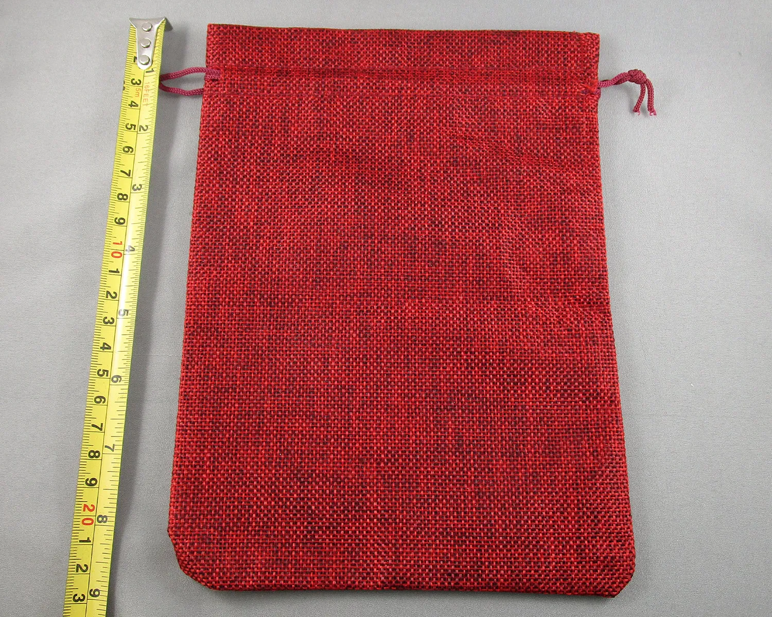 Red Burlap Bag for Gemstones 23x17cm 1pc (4035)